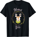 Bramble Designs Womens Black Holiday Celebration T Shirt Short Sleeve Crew Neck