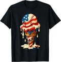 4Th Of July Baseball Drip Ice Cream Cone American Flag