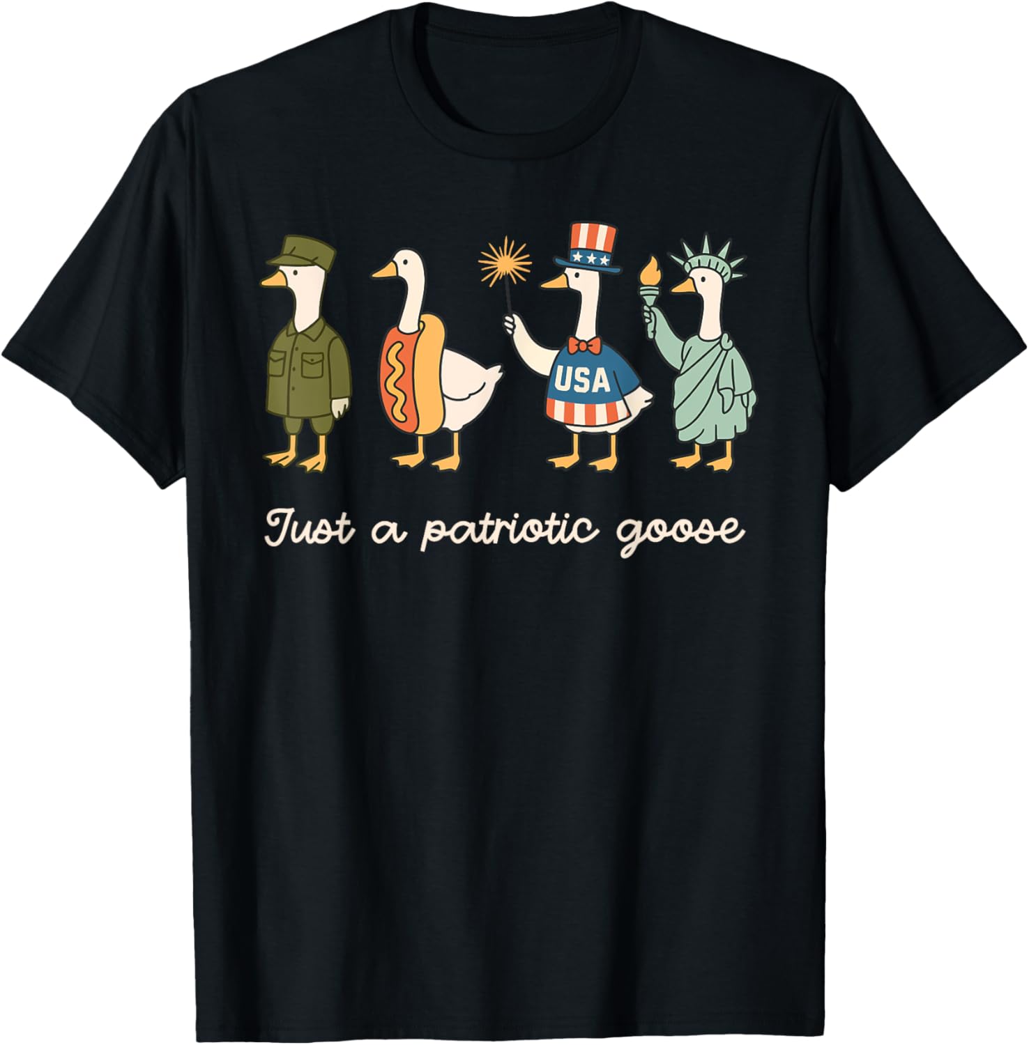 Just A Patriotic Goose American Flag Funny Meme 4Th Of July