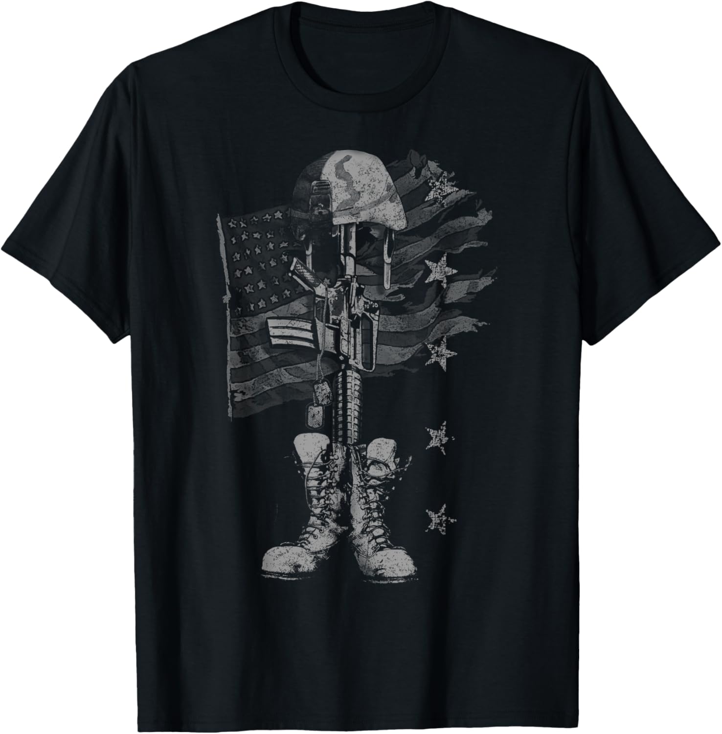 American Flag Battlefield Cross