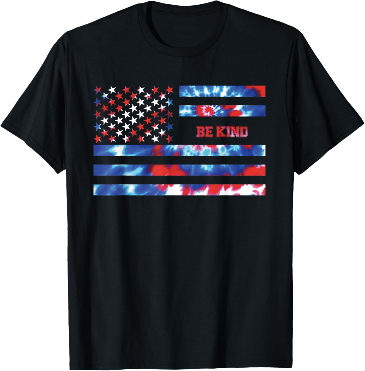 Be Kind Tie Dye Red White Blue Patriotic America W Usa Flag