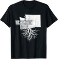 Washington Roots Vintage Usa Patriotic Pride State Map