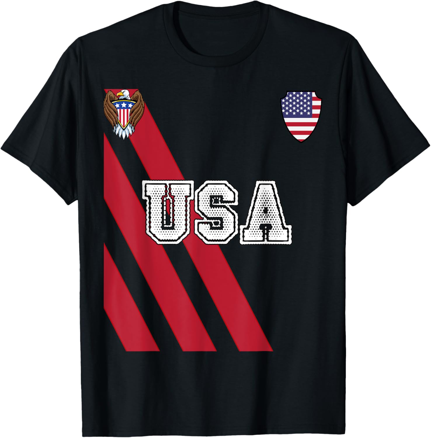 Usa America Soccer Jersey Red Blue Football Ball Travel