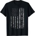 Funny Job Title Worker American Flag Sprinkler Fitter