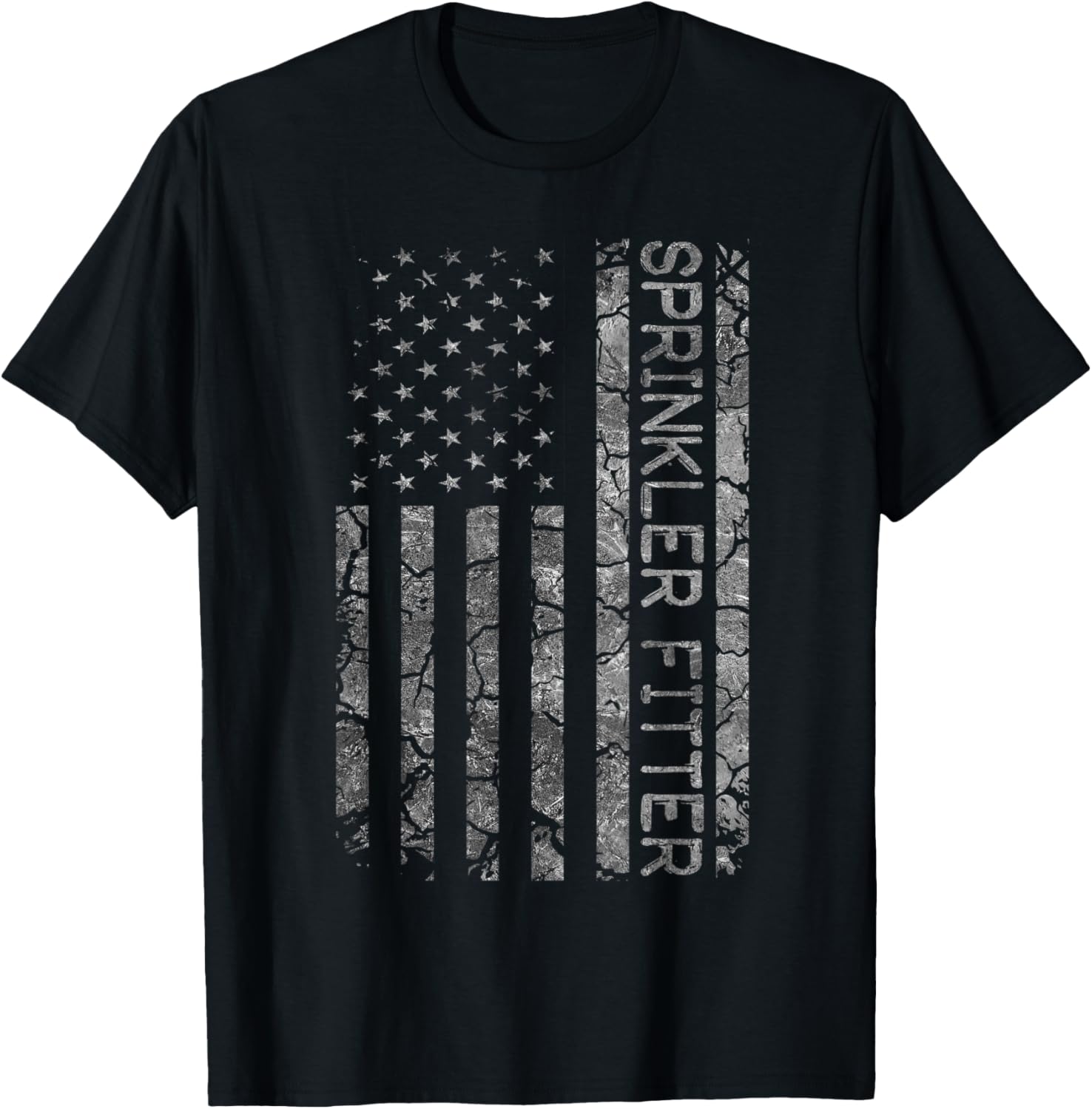 Funny Job Title Worker American Flag Sprinkler Fitter