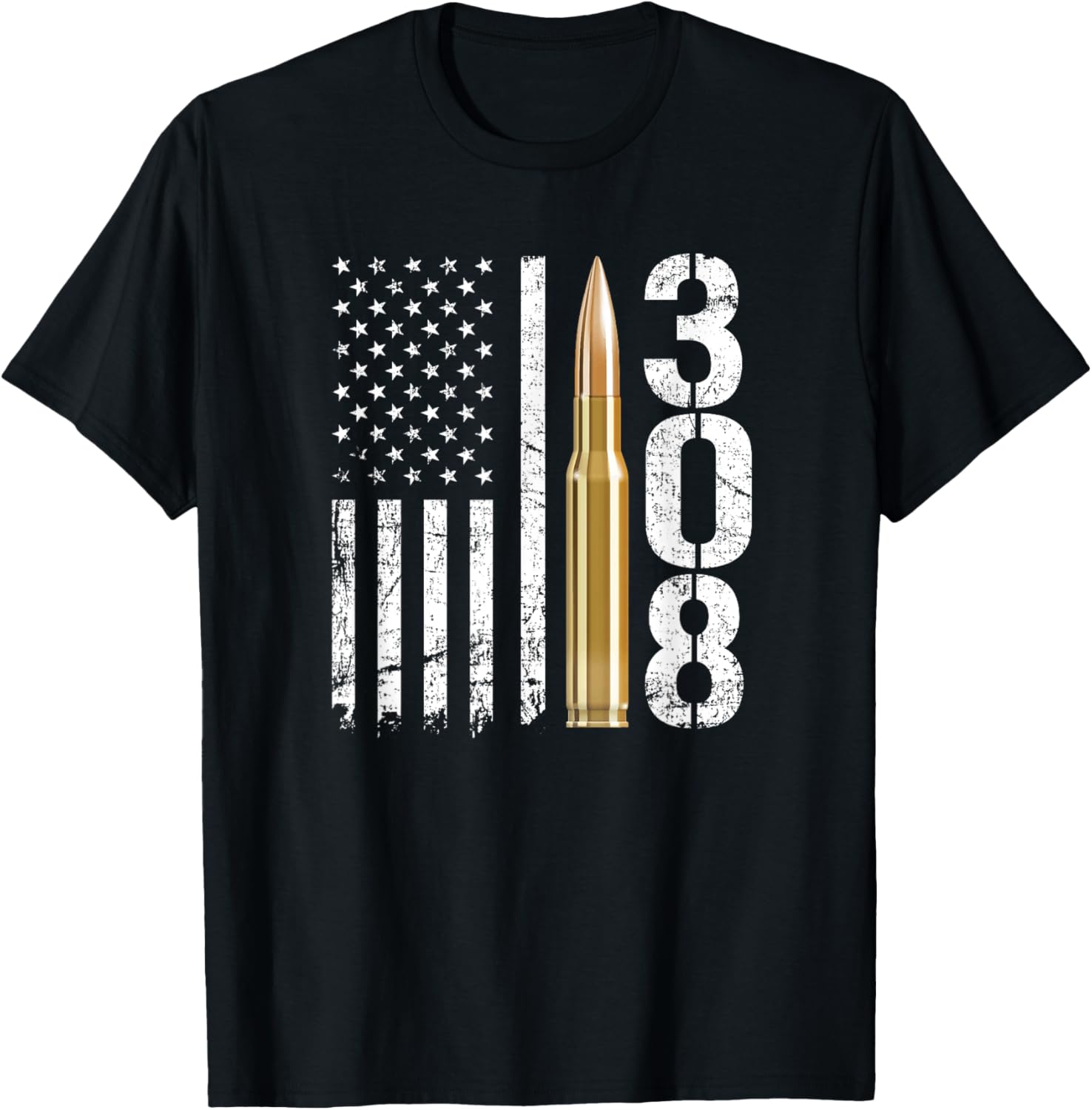 308 Gun Ammo Bullet 308 Calibre Rifle Usa Flag