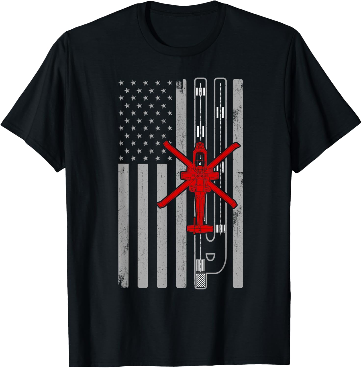Ah64 Apache Military Helicopter American Flag Runway Ah64