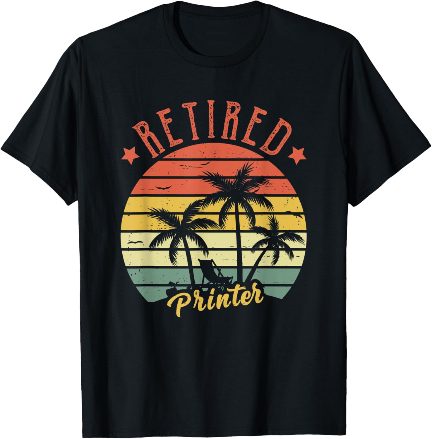 Retired Printer Retro Vintage Tee For Men Dad