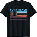 Vintage Sunset American Flag York Beach Maine