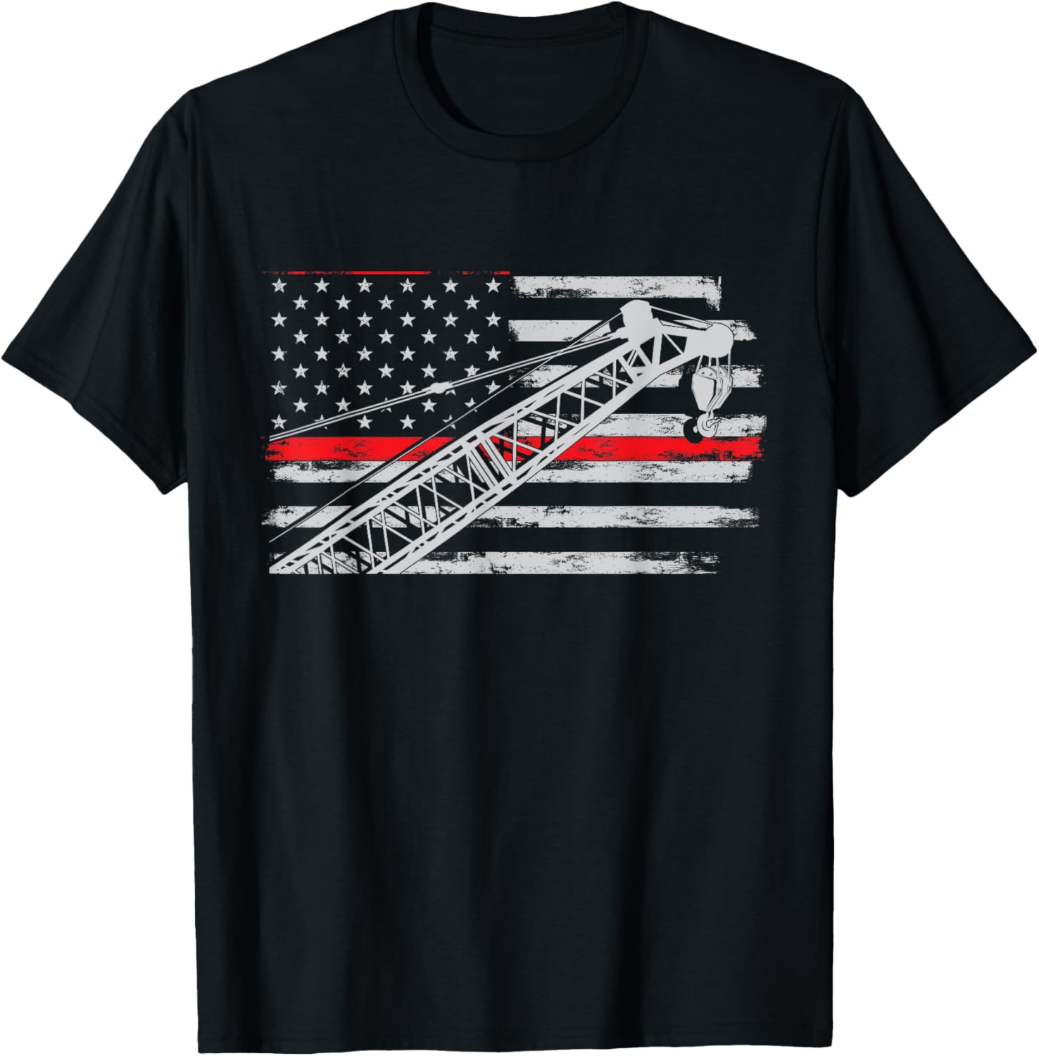 Crane Operator Usa Flag Heavy Equipment Crane