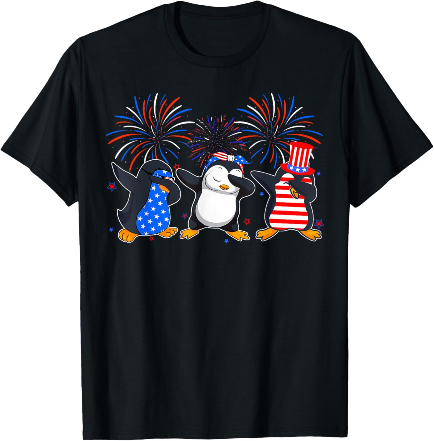 Happy Fourth Of July Patriotic Animals Penguin Usa Flag