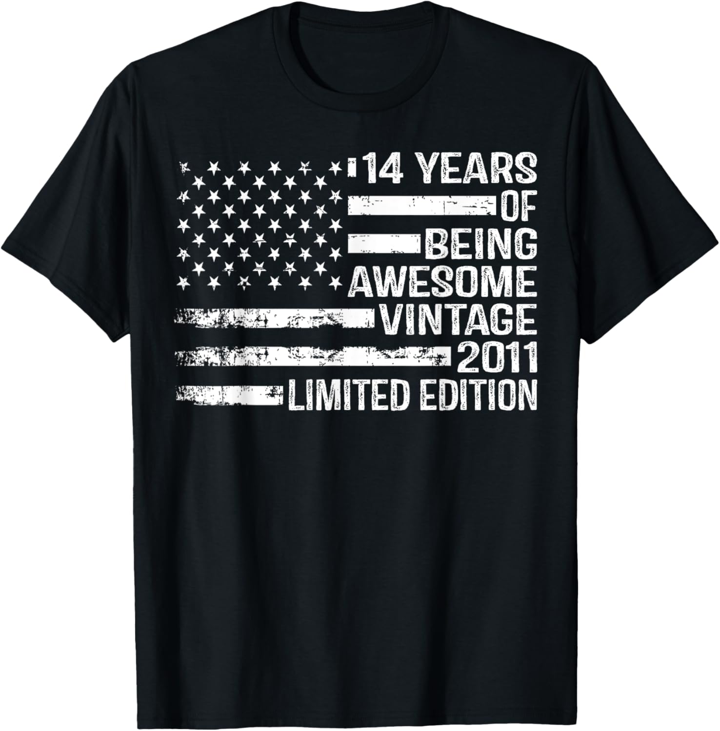 14 Years Old Birthday Vintage American Flag 14Th Birthday