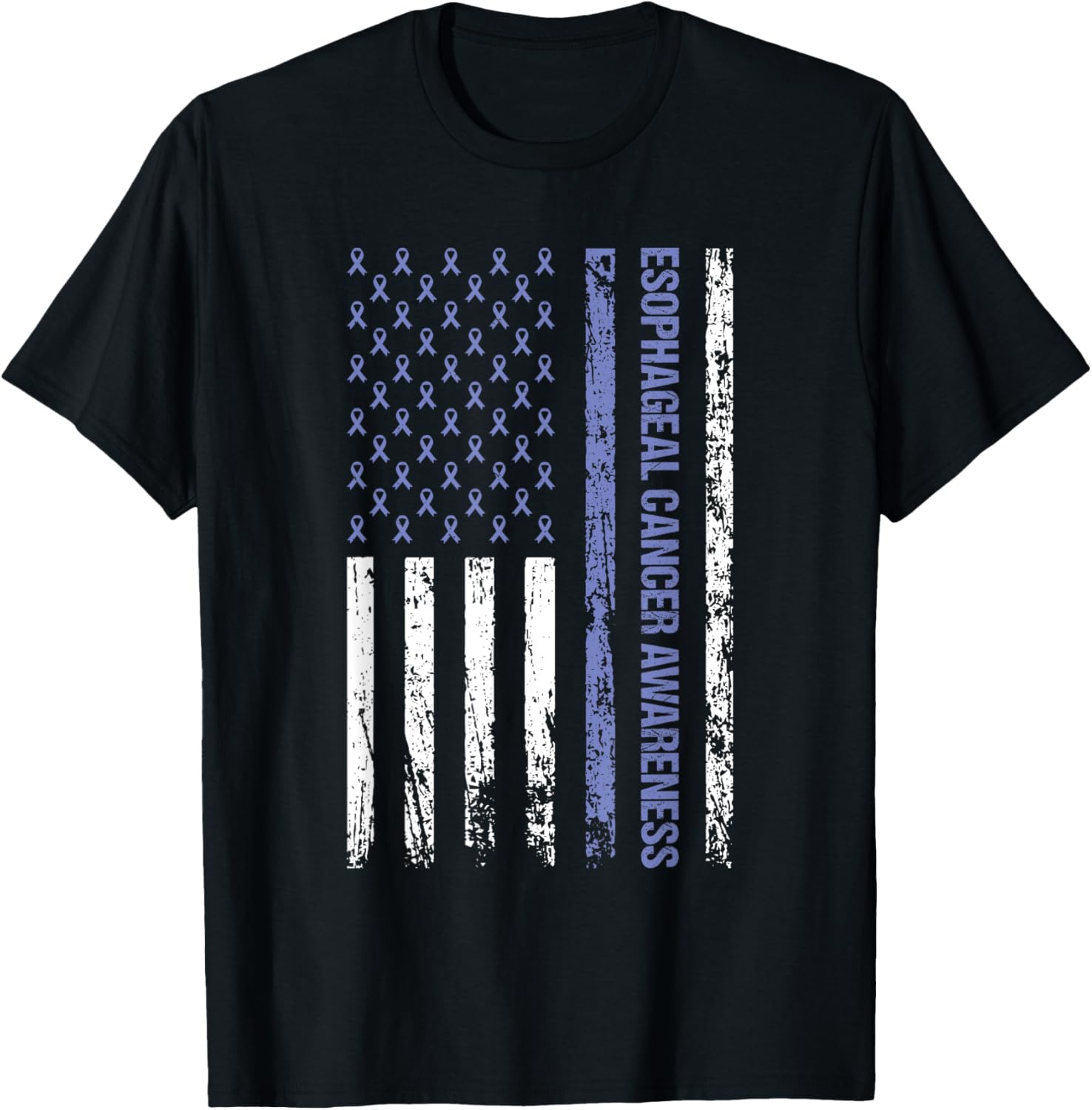 Esophageal Cancer Awareness Us American Flag For Women Men