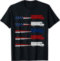 Vintage Group School Buses 4Th Of July American Flag Driver