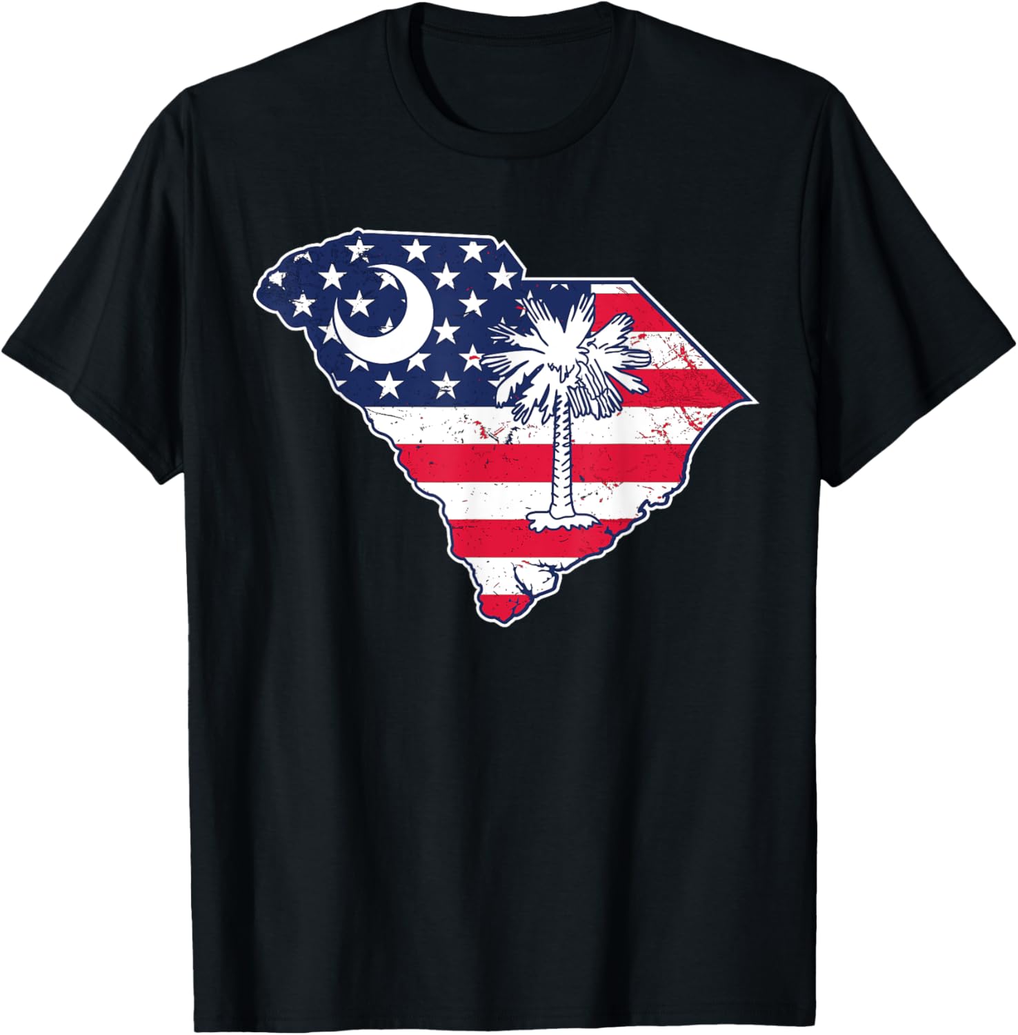 South Carolina Palmetto American Flag Patriotic Vintage