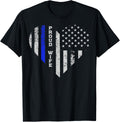 Thin Blue Line Heart T Shirt Wife Of Police Proud Usa