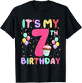 Kids Sweet Cupcake It's My 7th Birthday 7 Year Old Birthday Girls Design 78