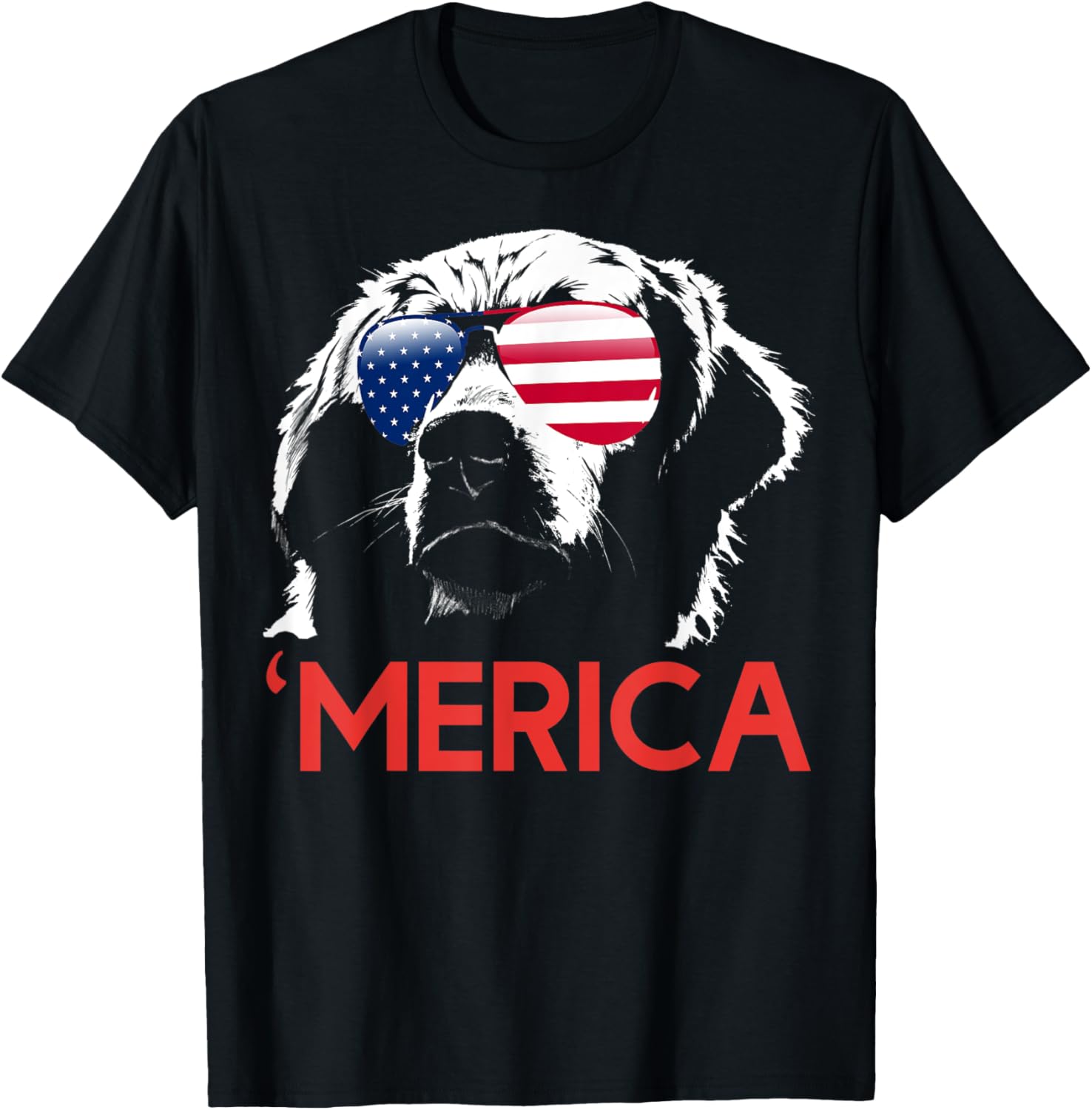 Merica Golden Retriever American Flag 4Th Of July