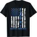 Support Fight Usa Flag Type 2 Type 1 Diabetes Awareness