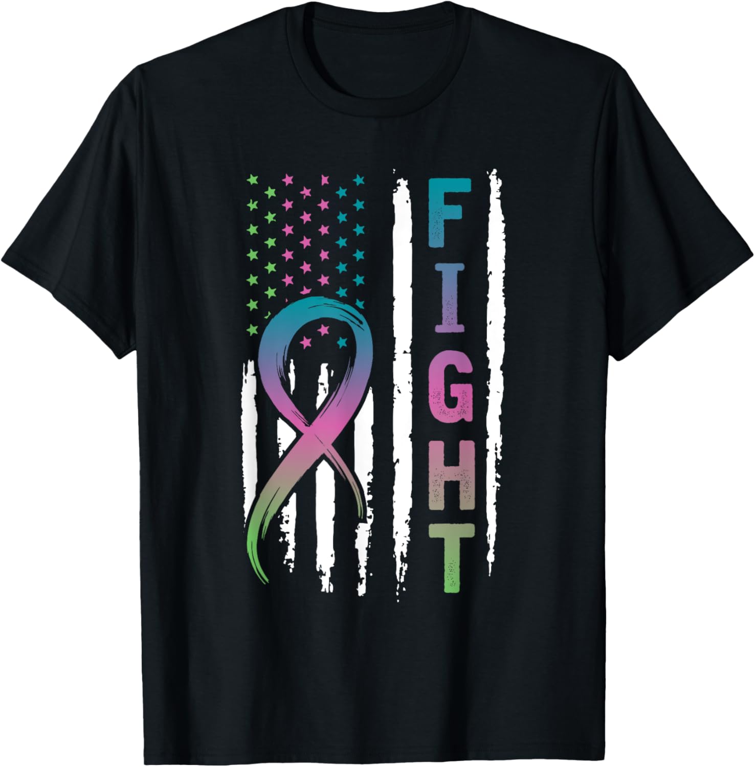 Distressed American Flag Metastatic Breast Cancer T Shirt