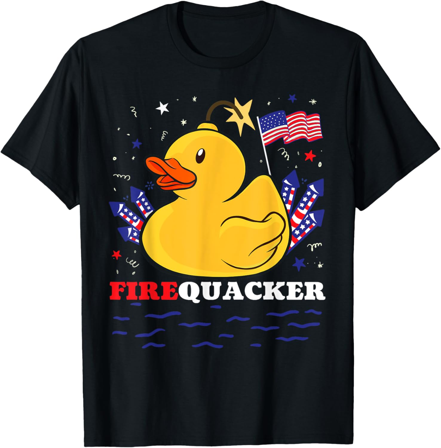 Firecracker Duck 4Th Of July Patriotic Day Usa Flag Funny