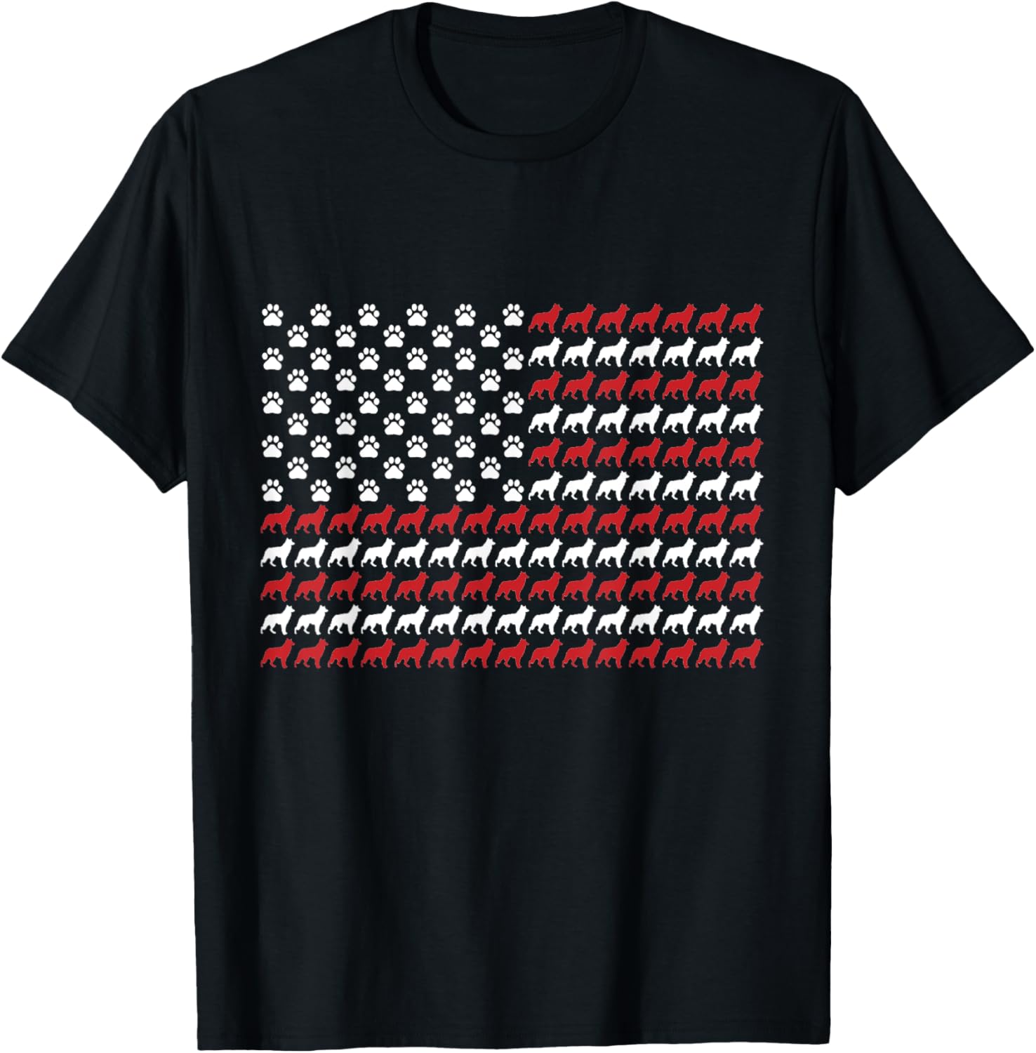 Mudi 4Th Of July Dog Paw Print American Flag
