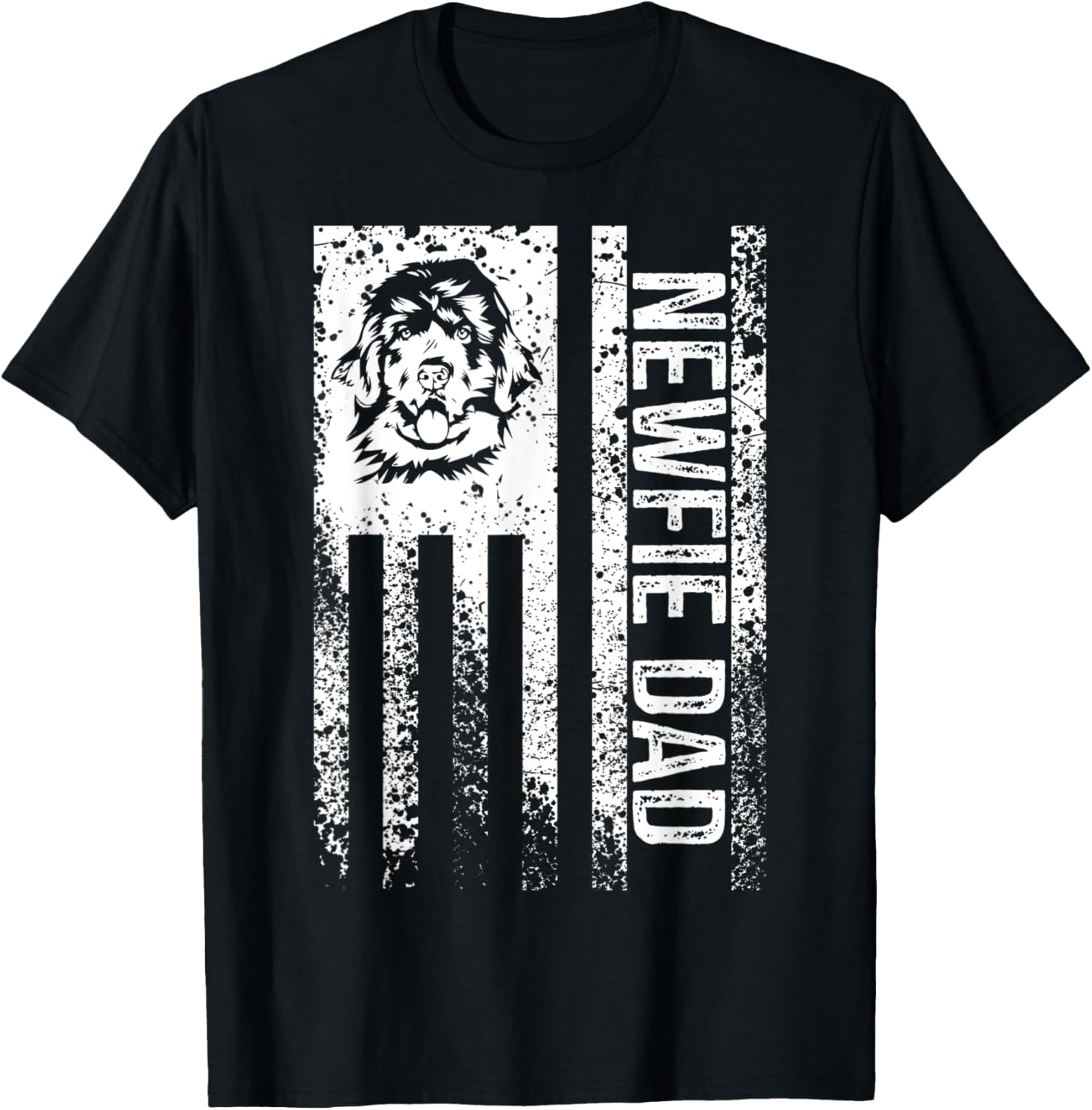 Mens Vintage Newfie Dad American Flag Newfoundland Dog Dad