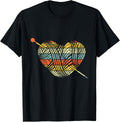 Knitting Crochet Lover Heart Retro Sunset Yarn Knitter