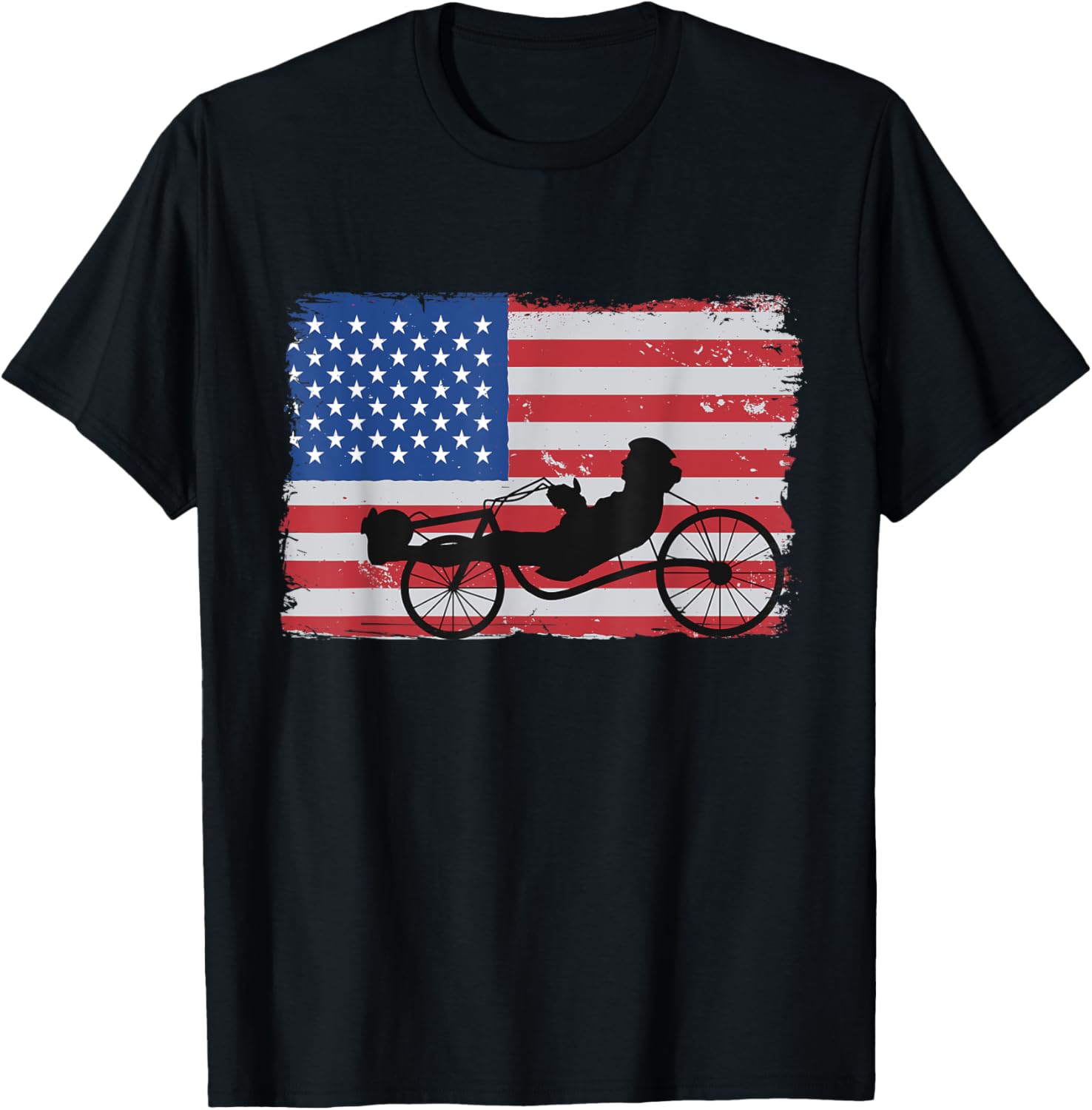 Us American Flag 4Th Of July Cyclist Recumbent Bicycle
