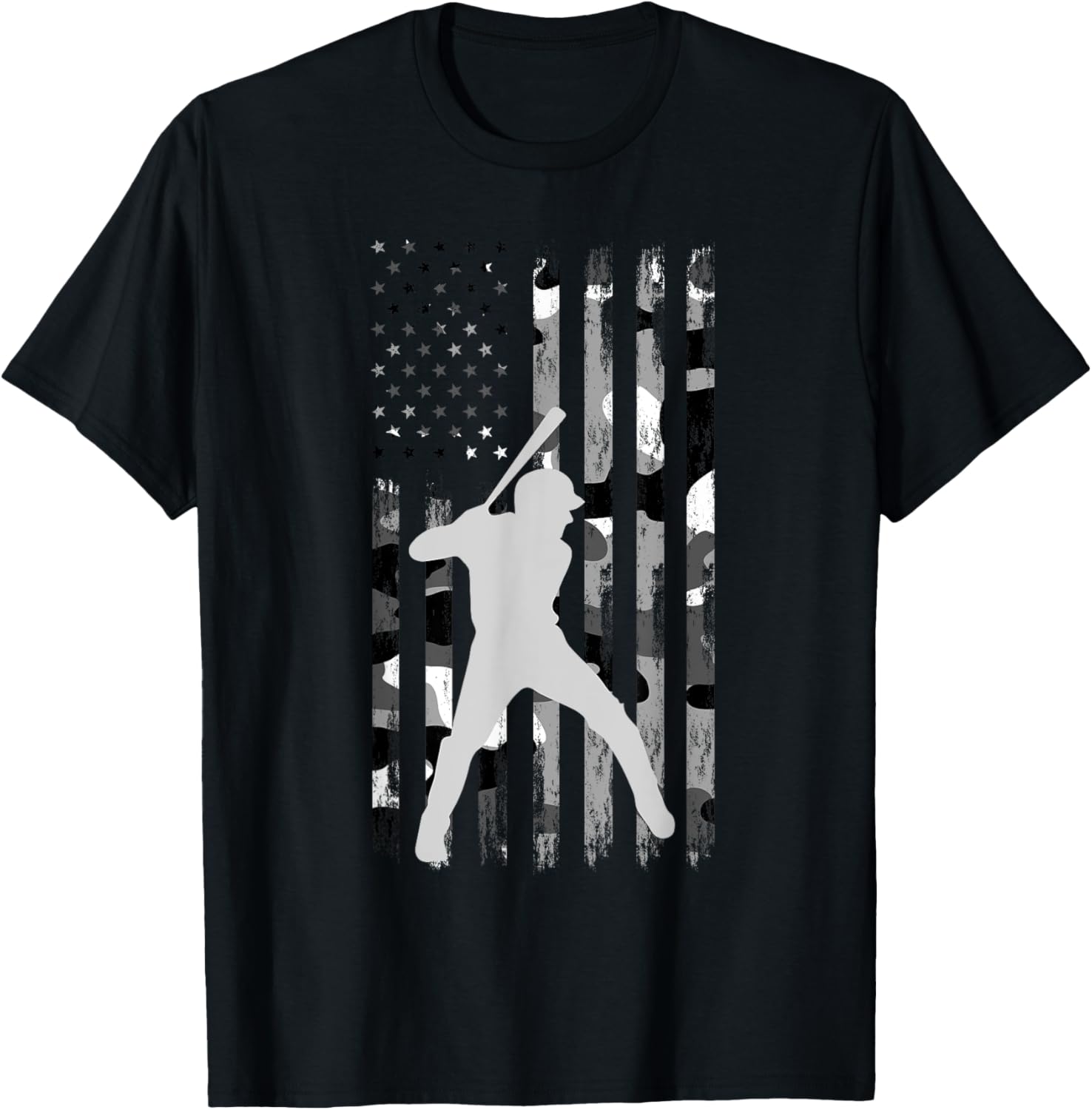 Baseball Player American Flag Usa Camo Patriotic Graphic