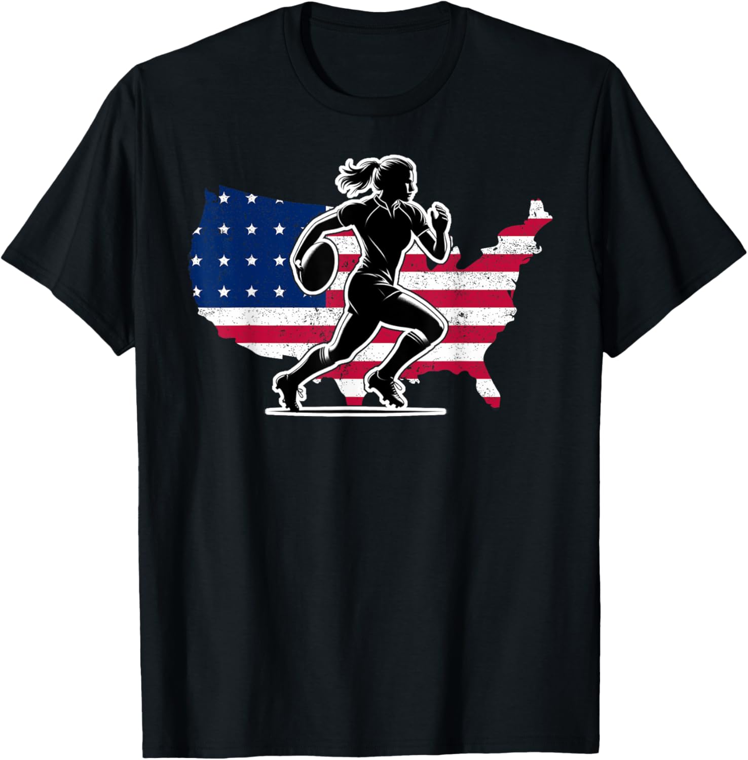 American Rugby Player Woman Flag Usa United States