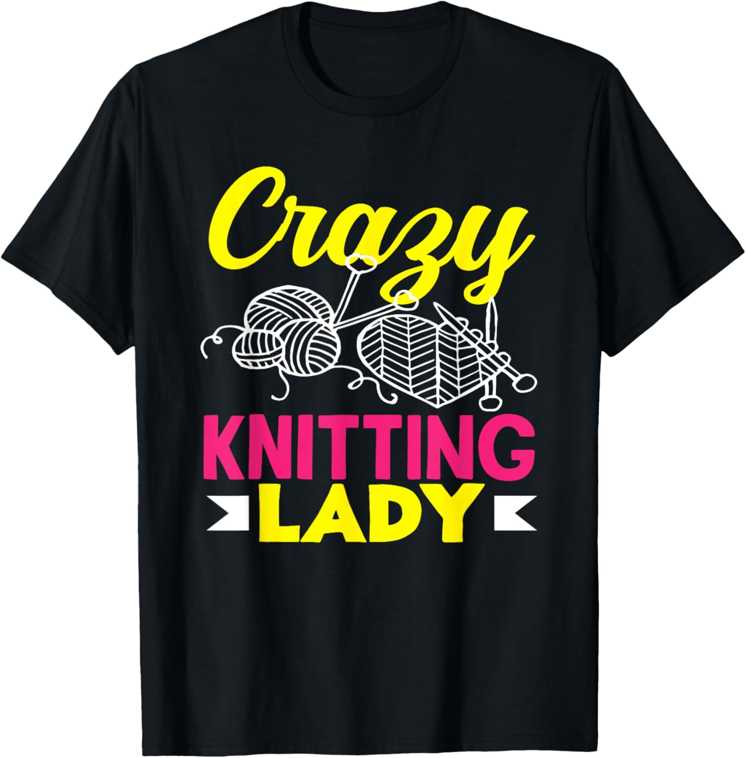 Knitting Crazy Knitting Lady Hobby Women Knitter Yarn