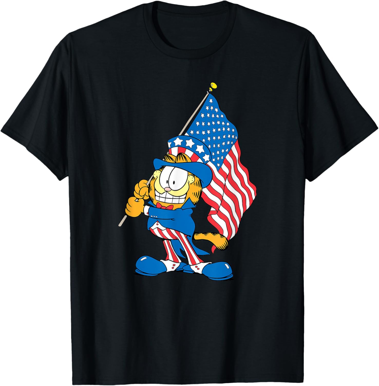 Garfield Holding Usa Flag Uncle Sam 4Th Of July Cartoon Cat