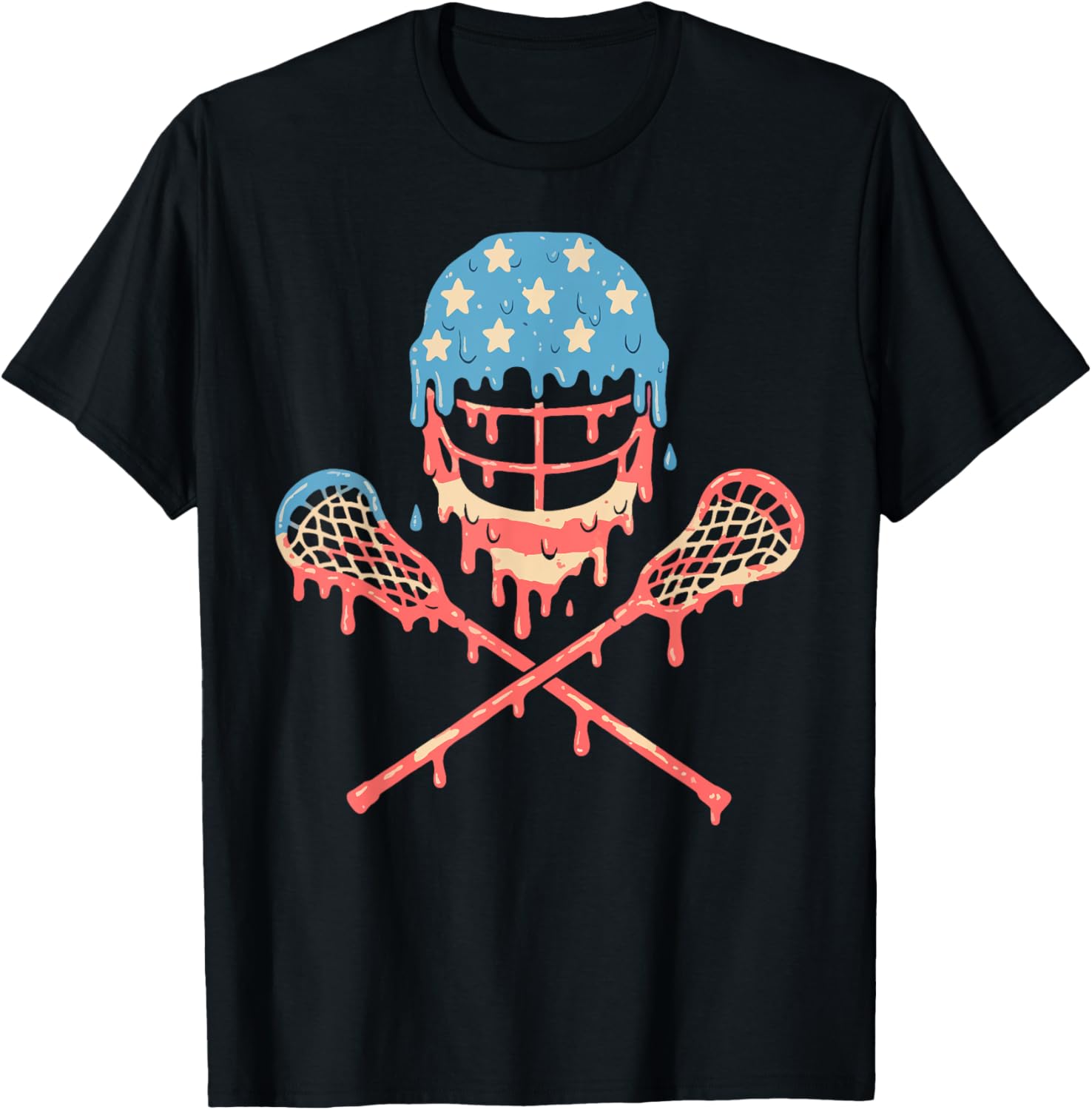 Lacrosse American Flag Drip Helmet Lax Sticks Ice Cream