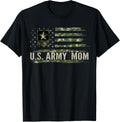 Vintage Us Army Mom With Camo American Flag Veteran Gift