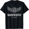 Modesto California 209 Vintage Skull And Wings