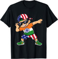 Half Indian Half American Usa Flag India America
