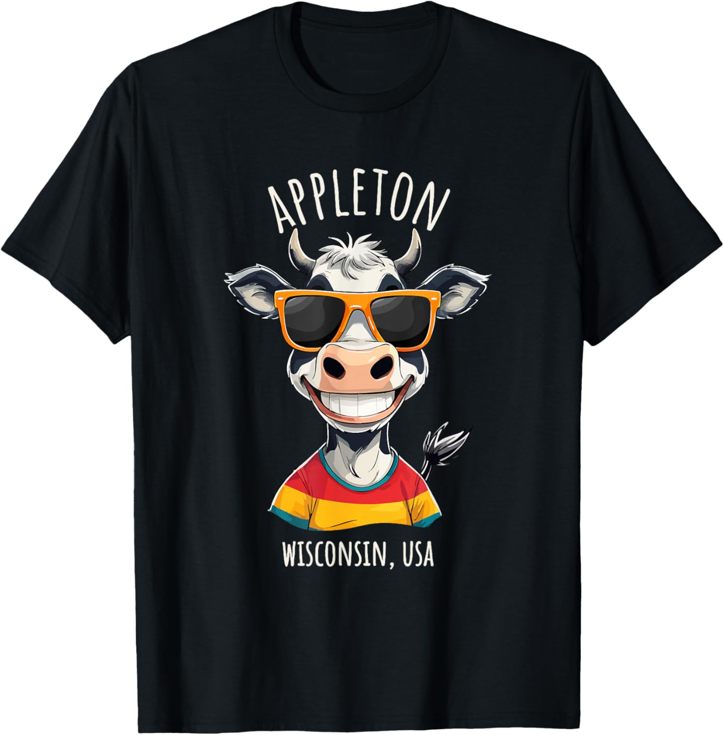 Appleton Wi Usa Funny Cow Cartoon Design