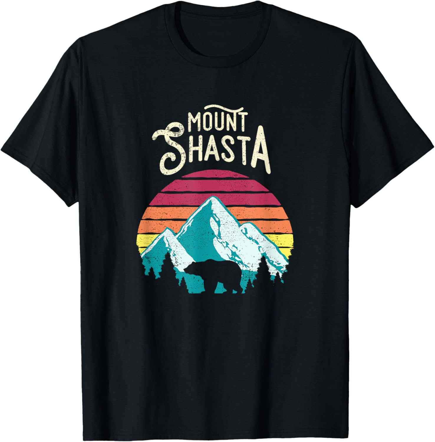 Retro Vintage Mount Shasta California Mountains Bear T Shirt
