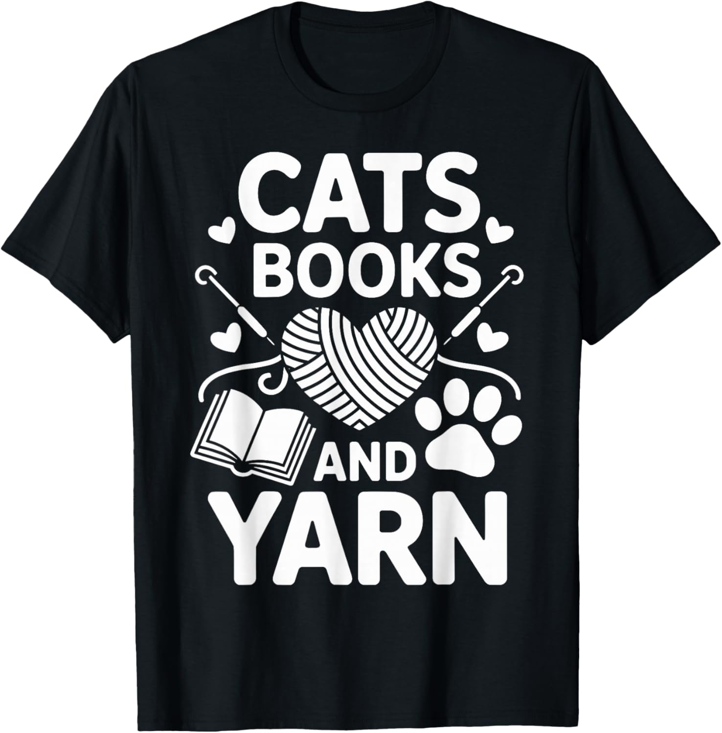 Cats Books And Yarn Crochet Funny Crocheting