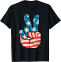 Usa Flag Peace Sign Hand 4Th Of July Patriotic Men Boys