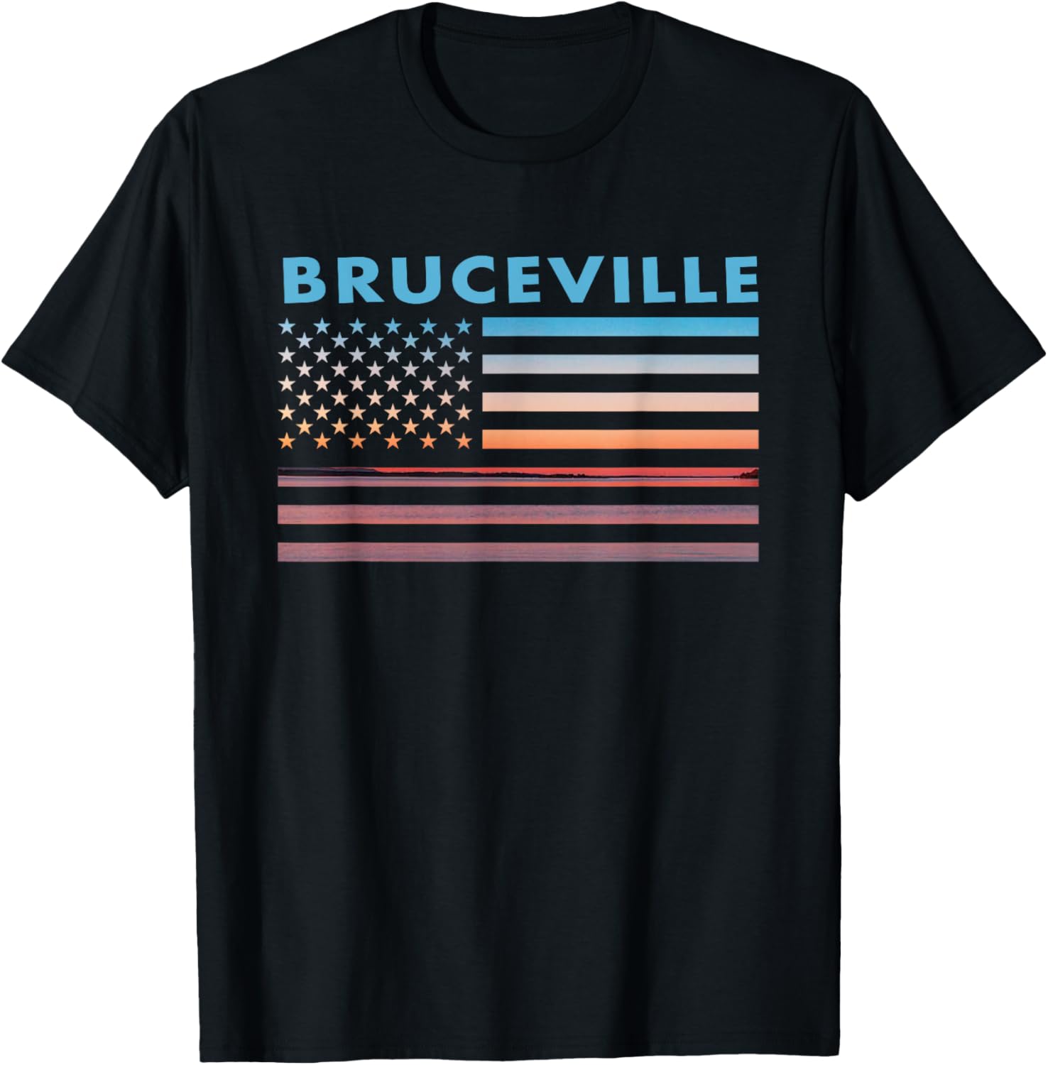 Vintage Sunset American Flag Bruceville Florida