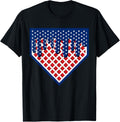 Funny Home Plate Baseball Drip Boys Ice Cream American Flag