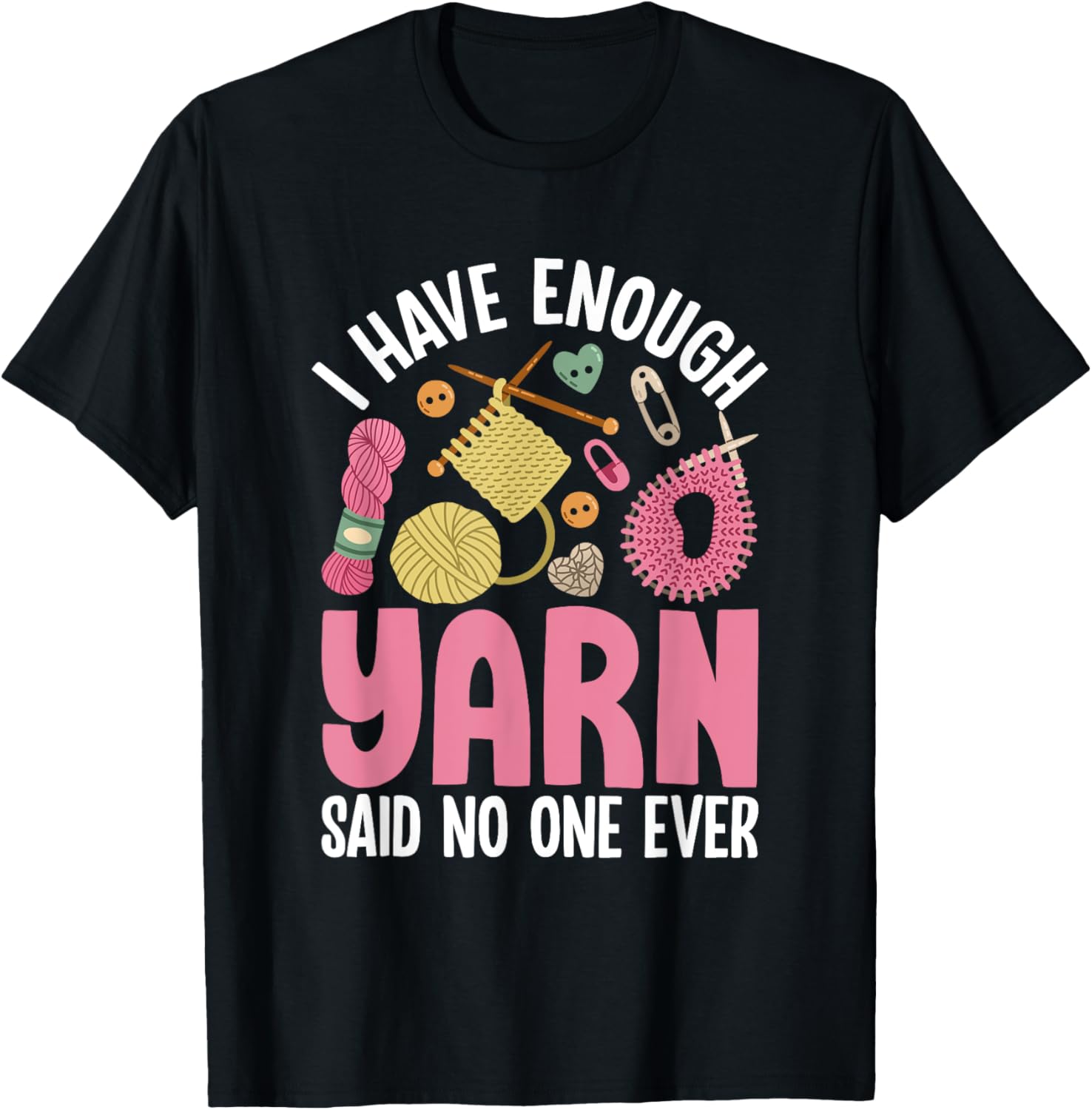 Funny Knitting Quote with Yarn Elements