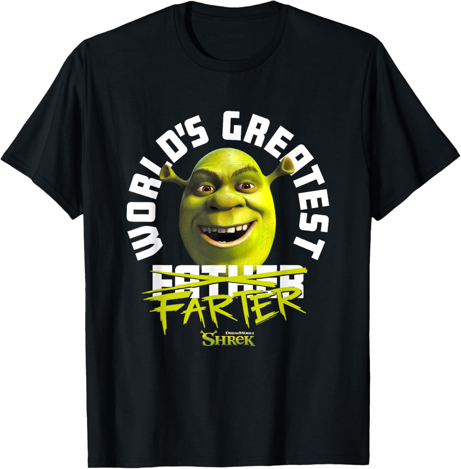 Shrek Father's Day World's Greatest Farter Chest Text Logo