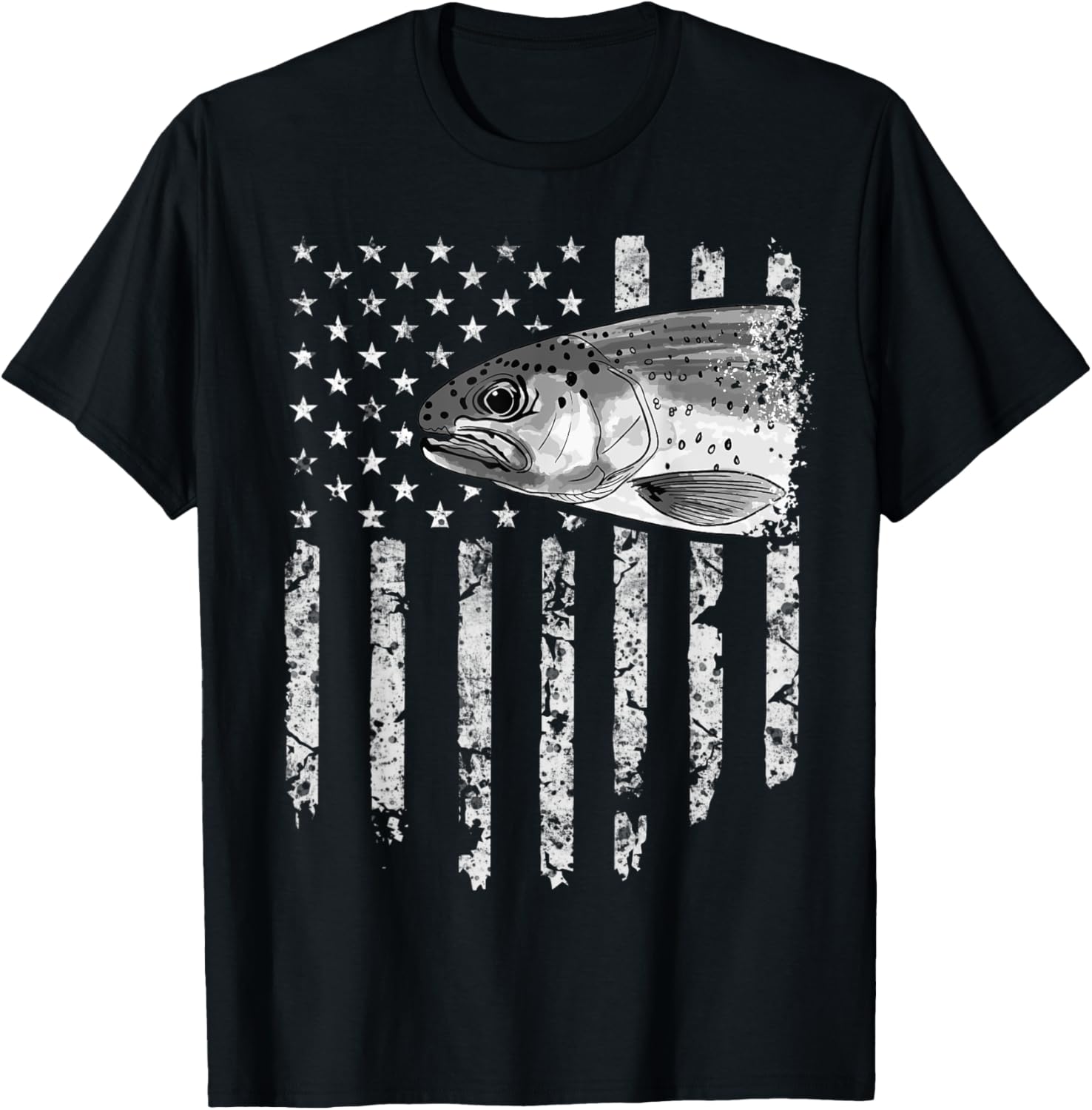American Flag Rainbow Trout Fly Fishing Vintage