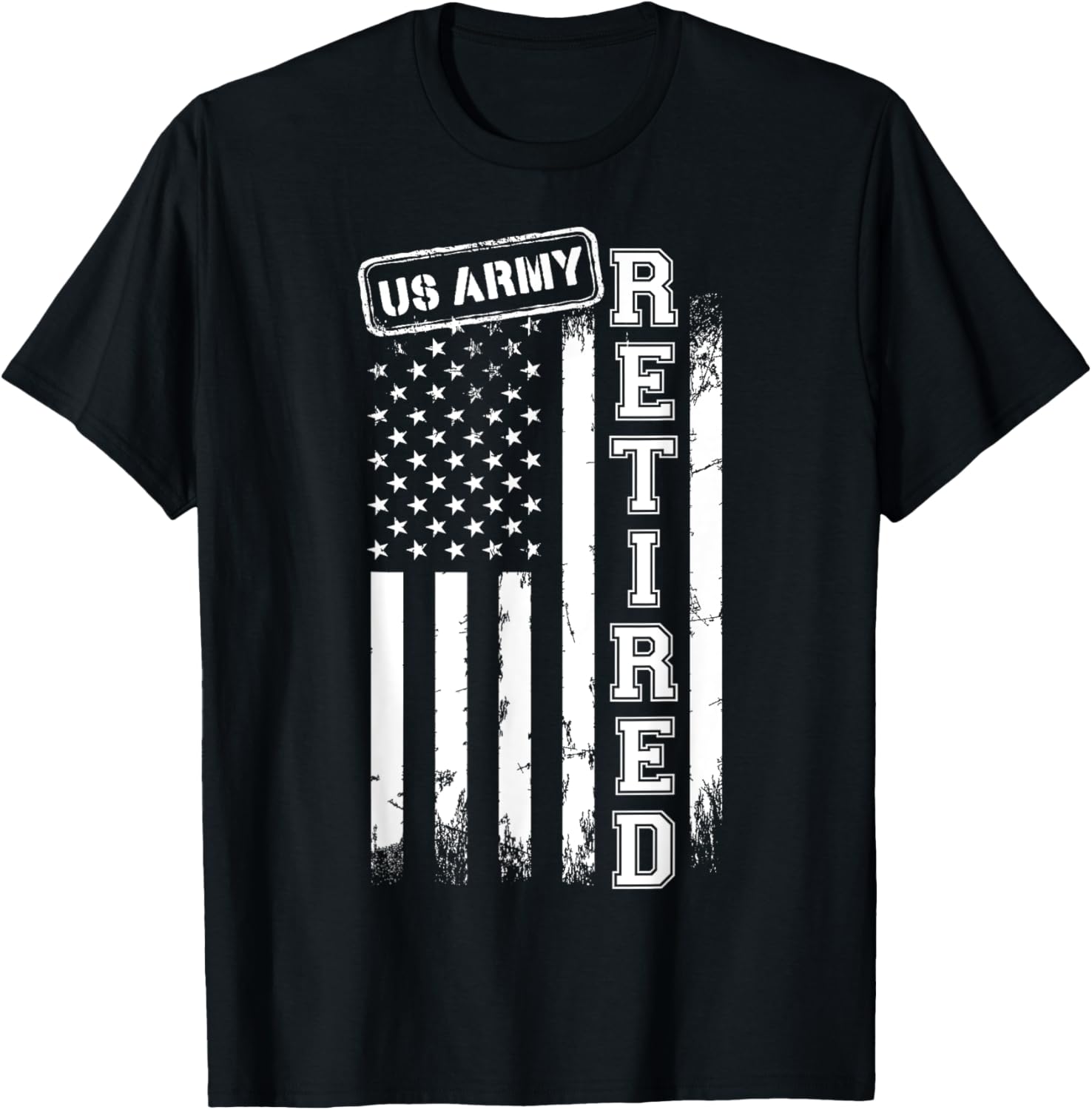 Us Army Retired American Flag Vintage Patriotic