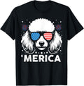 Vintage Poodle Dog Merica Patriotic Usa Flag 4Th Of July