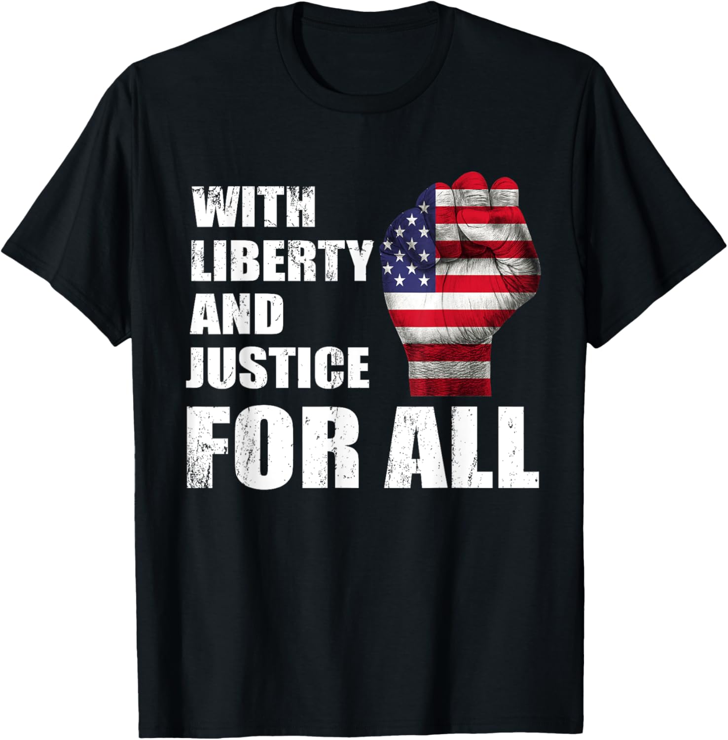 With Liberty And Justice For All Usa Fist Flag