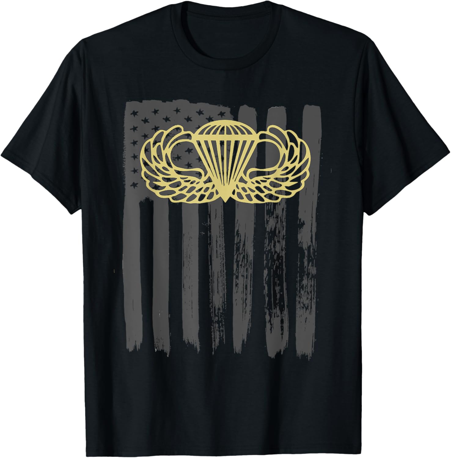 Army Parachute Wings Badge And Us Flag Airborne